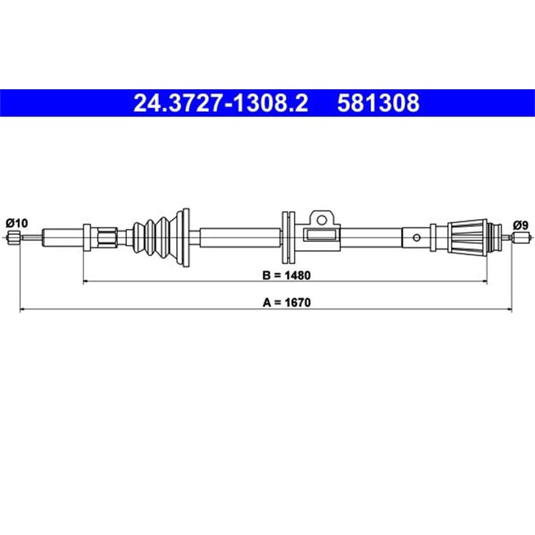 ATE Handbremsseil hinten Volvo 850 S70 V70 von ATE