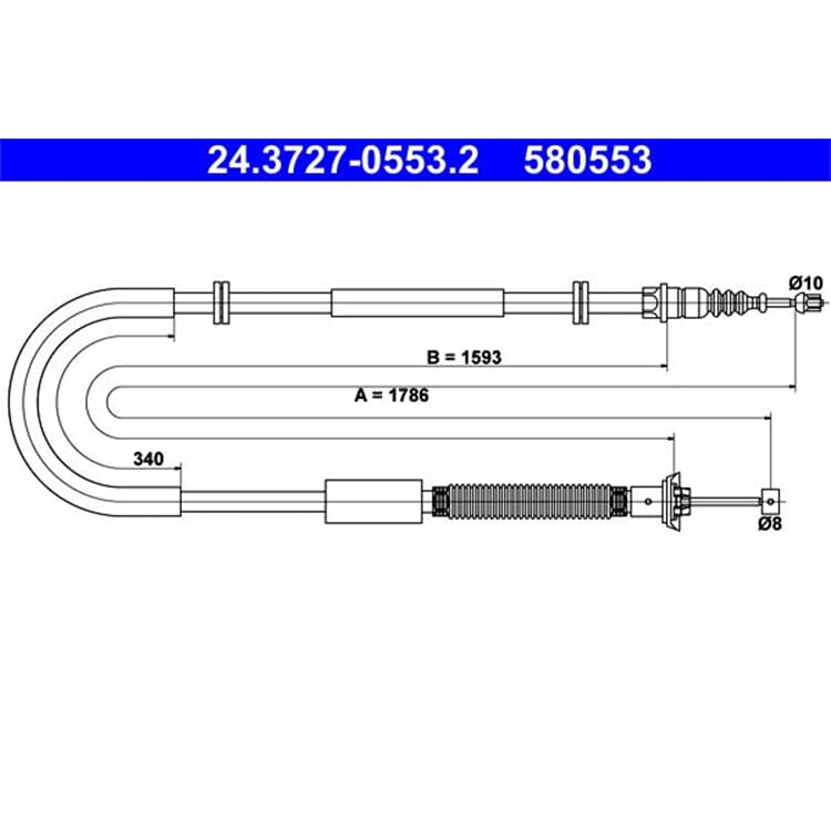 ATE Handbremsseil hinten links Fiat Bravo Stilo von ATE