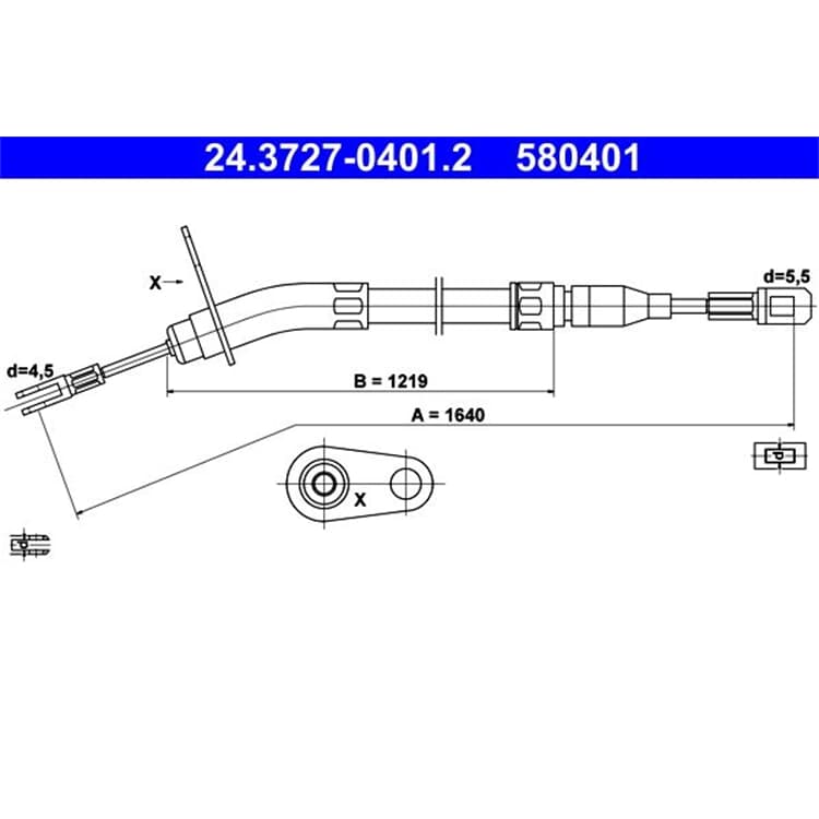 ATE Handbremsseil hinten links Mercedes Coupe Kombi T Model Stufenheck von ATE