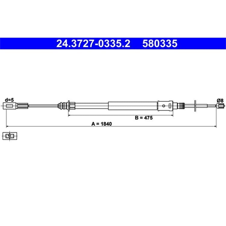 ATE Handbremsseil vorne Citroen C5 von ATE