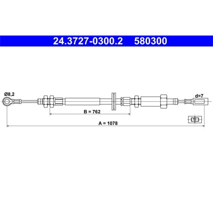 ATE Handbremsseil vorne links Citroen Jumper Fiat Ducato Peugeot Boxer von ATE