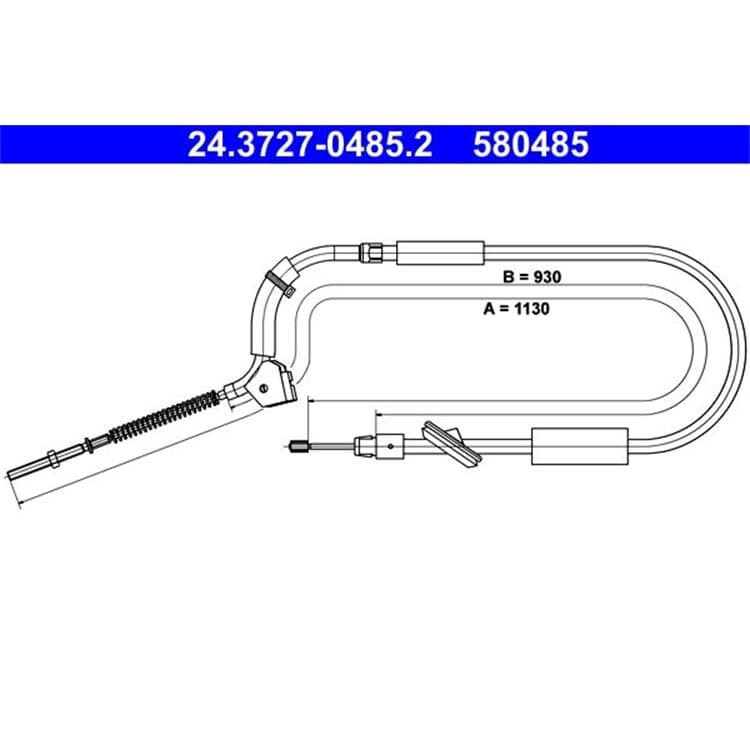 ATE Handbremsseil vorne L?nge 1130 Mercedes A-Klasse W169 Schr?gheck von ATE