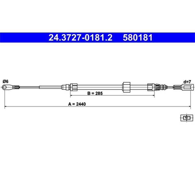 ATE Handbremsseil vorne Mercedes Sprinter VW Lt von ATE