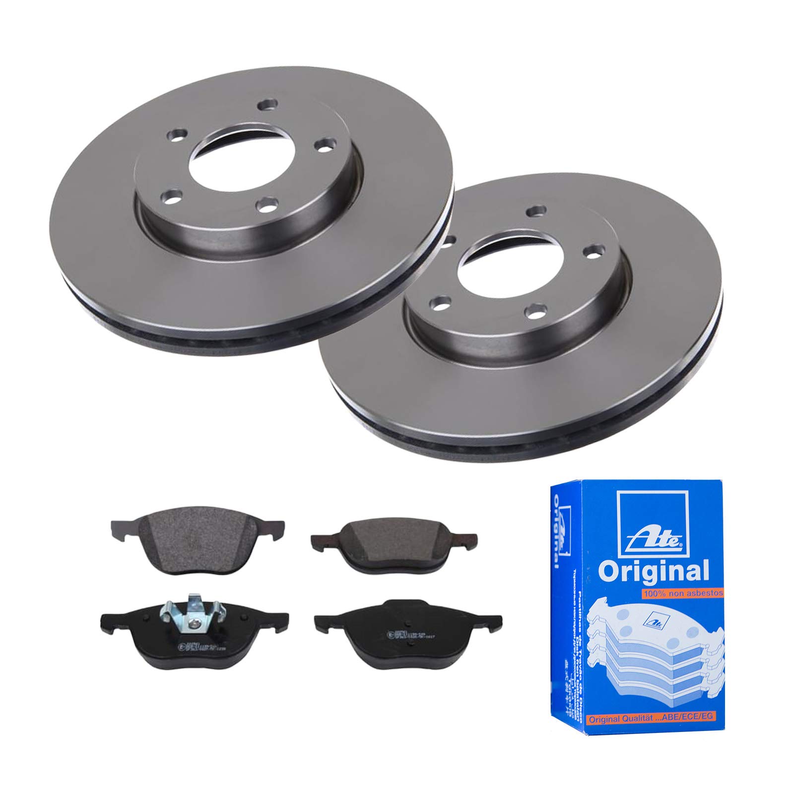 ATE Bremsen-Set 2 Bremsscheiben + Bremsbeläge Bremsensatz Einbau Vorne Bremsscheiben-Set Scheibenbremsen IJF1415G94 passend für Mazda 3 BK BL 5 CR19 von ATE Bundle