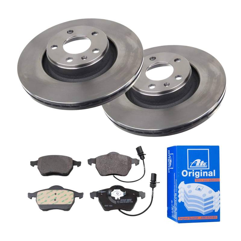 ATE Bremsen-Set 2 Bremsscheiben + Bremsbeläge Bremsensatz Ø314 Einbau Vorne Bremsscheiben-Set Scheibenbremsen passend für Audi A6 A6 Avant von ATE Bundle