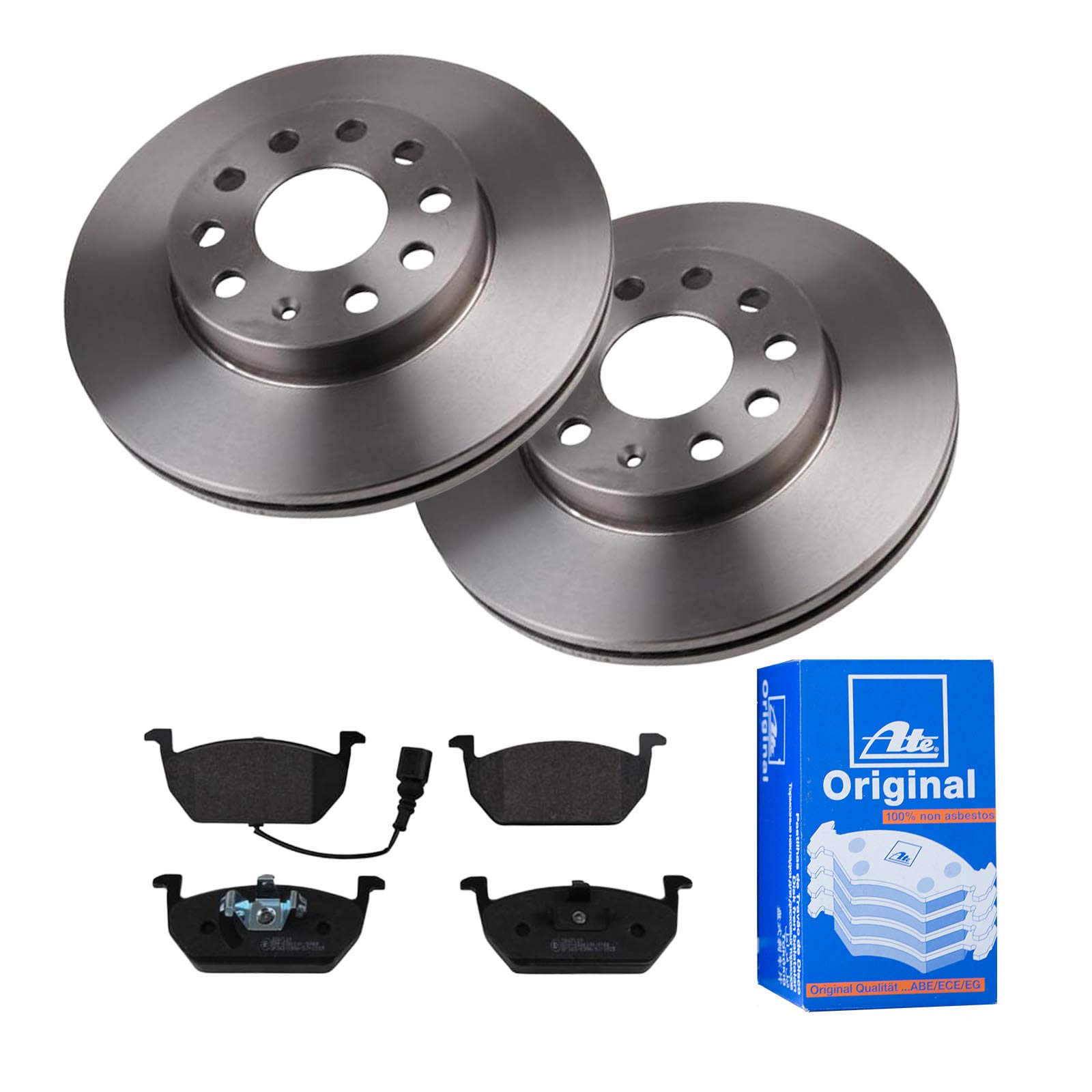 ATE Bremsen-Set 2 Bremsscheiben + Bremsbeläge Ø276 Einbau Vorne Bremsscheiben-Set Scheibenbremsen passend für Skoda Octavia 3 5E5 VW Golf 7 von ATE Bundle