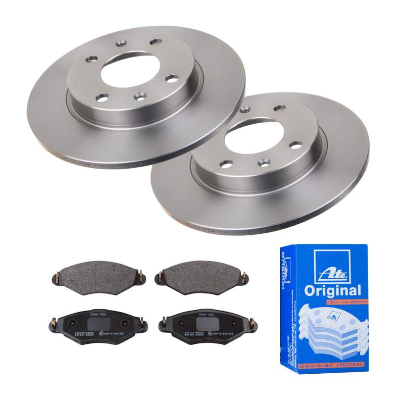 ATE 2 Bremsscheiben Ø247 Voll + Bremsbeläge für Peugeot 206 2A/100 306 von ATE Bundle