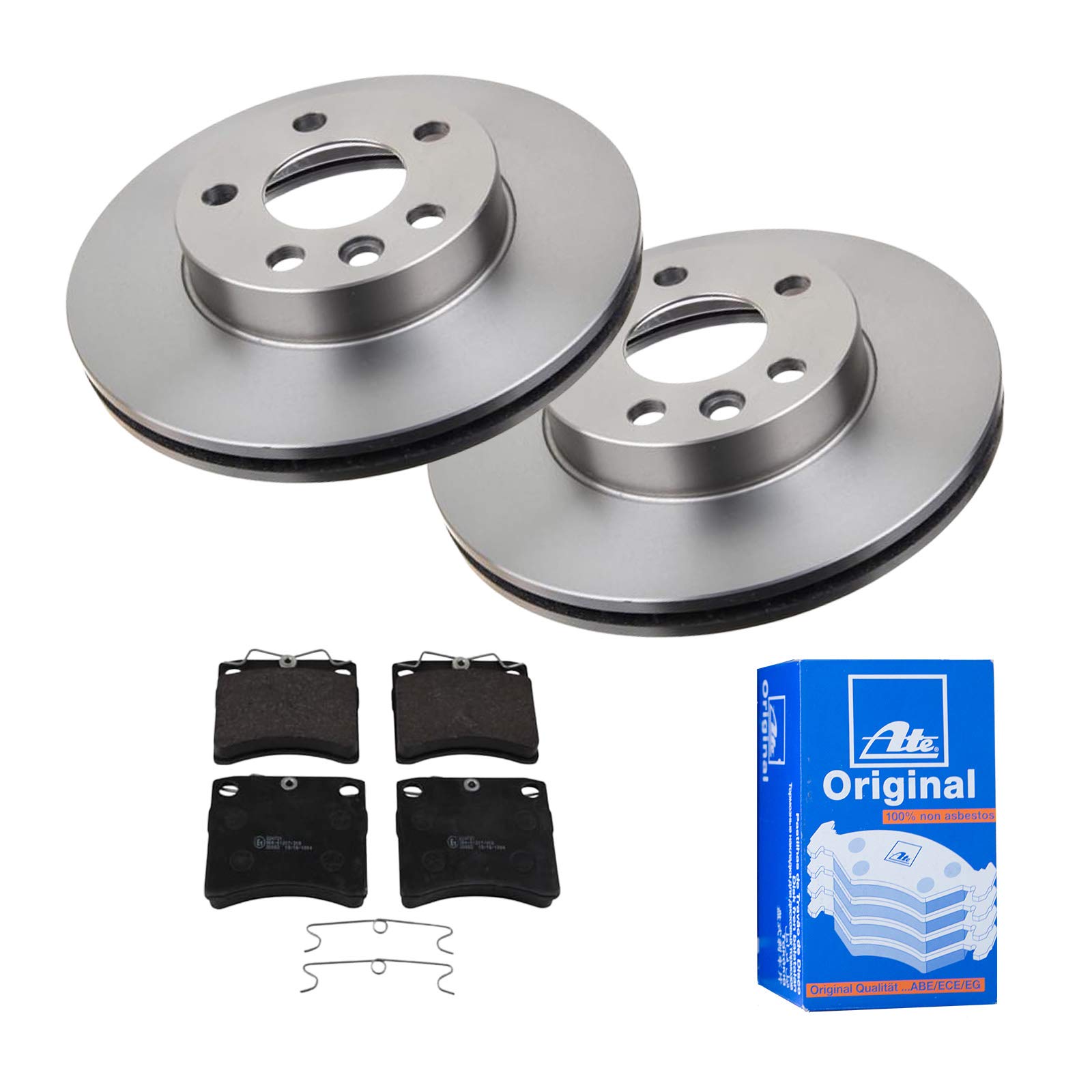 ATE Bremsen-Set 2 Bremsscheiben + Bremsbeläge Bremsensatz Ø280 Einbau Vorne Bremsscheiben-Set Scheibenbremsen passend für VW Transporter T4 von ATE Bundle