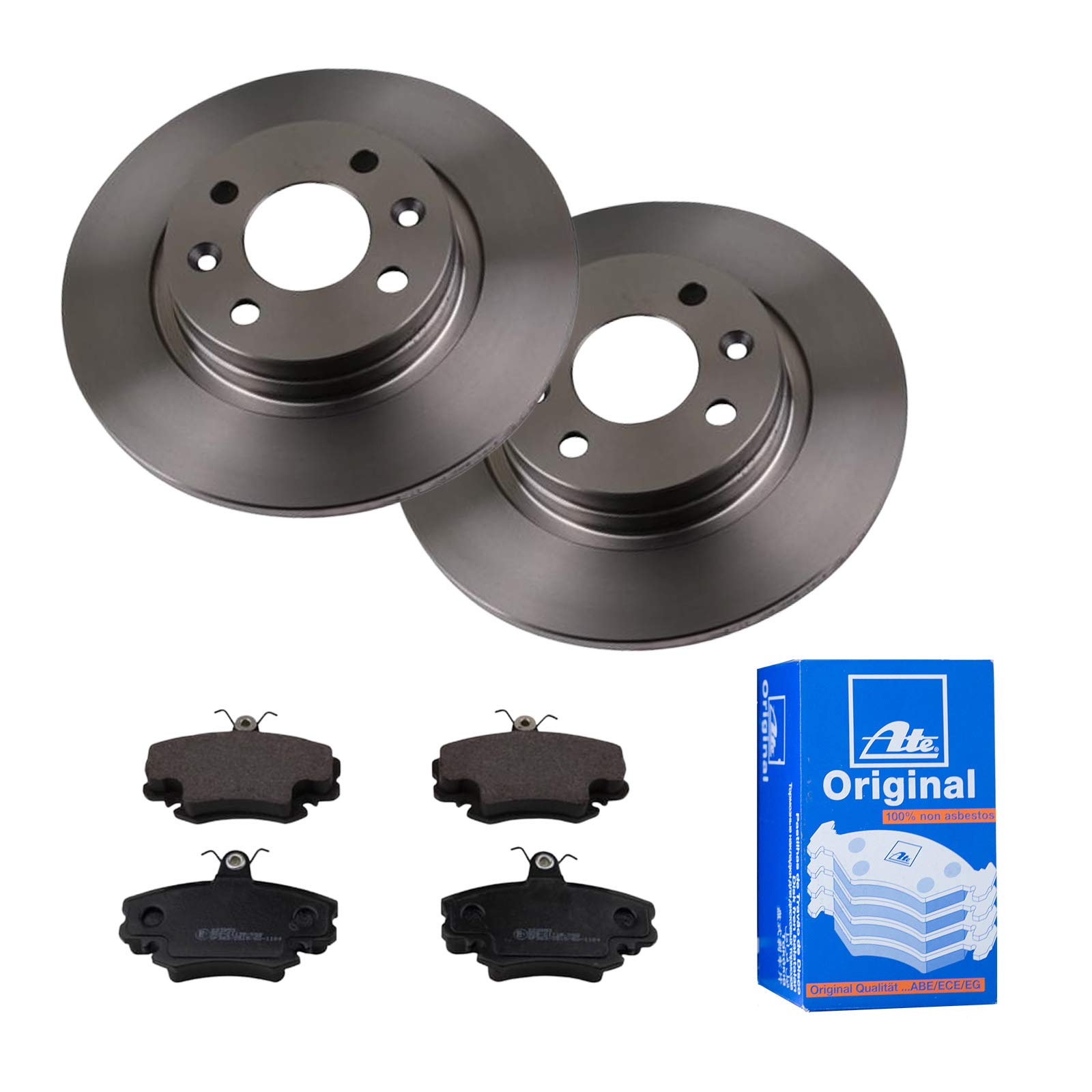 ATE 2 Bremsscheiben Ø259 Voll + Bremsbeläge für Renault Twingo 1 C06x von ATE Bundle