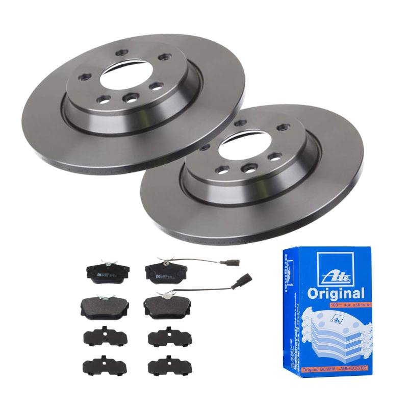 ATE Bremsen-Set 2 Bremsscheiben + Bremsbeläge Bremsensatz Ø294 Einbau Hinten Bremsscheiben-Set Scheibenbremsen passend für VW Transporter T4 von ATE Bundle