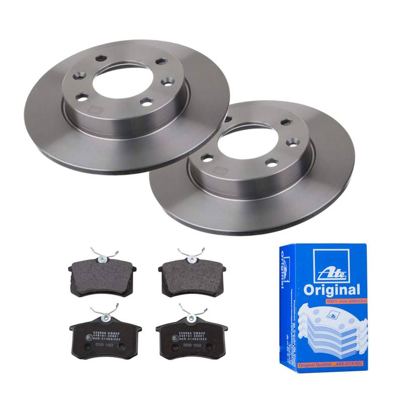 ATE 2 Bremsscheiben Ø247 Voll + Bremsbeläge für Peugeot 307 3A/100 307 SW 3H von ATE Bundle