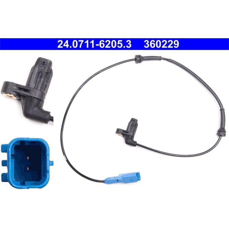 ATE Raddrehzahlsensor vorne Peugeot 206 206+ von ATE