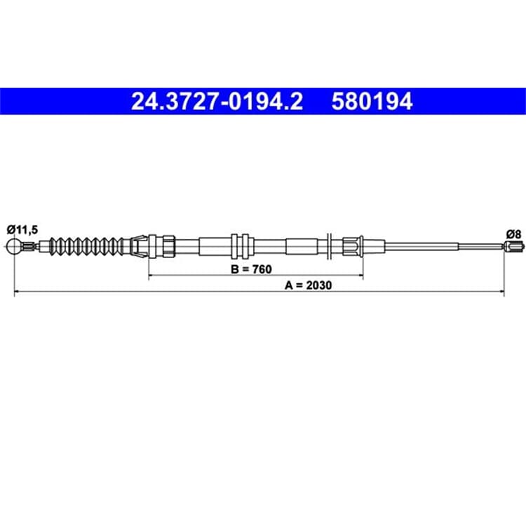 Ate Handbremsseil VW CDDY III von ATE