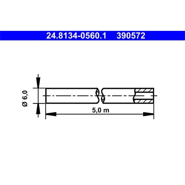 ATE Universal Bremsleitung 5 Meter 6mm von ATE