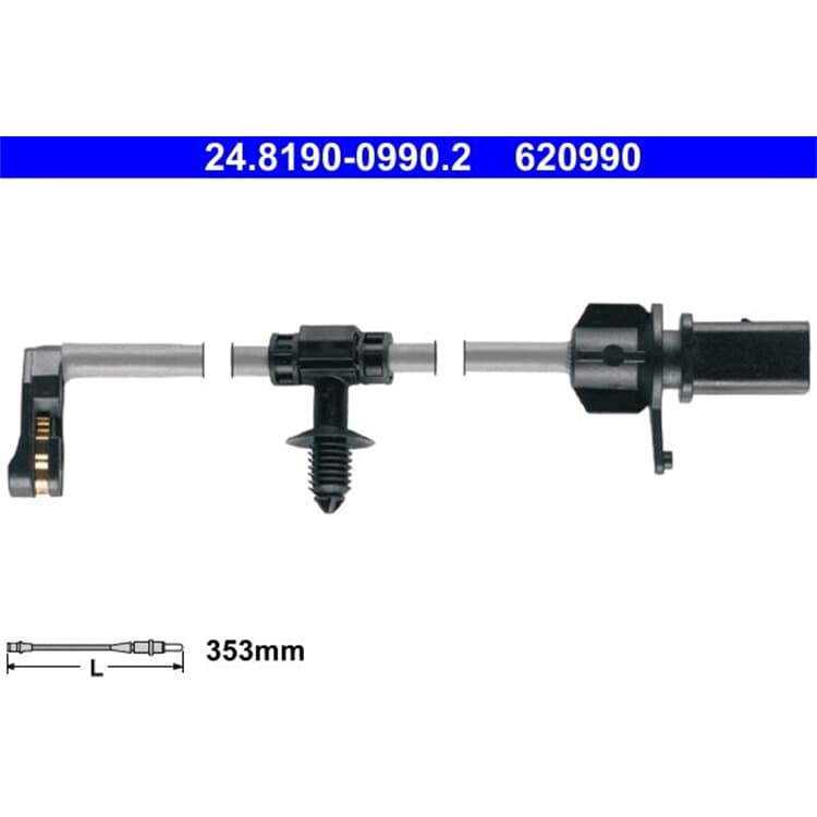 ATE Warnkontakt f?r Bremsbel?ge hinten rechts Audi A6 A7 E-Tron Q5 von ATE