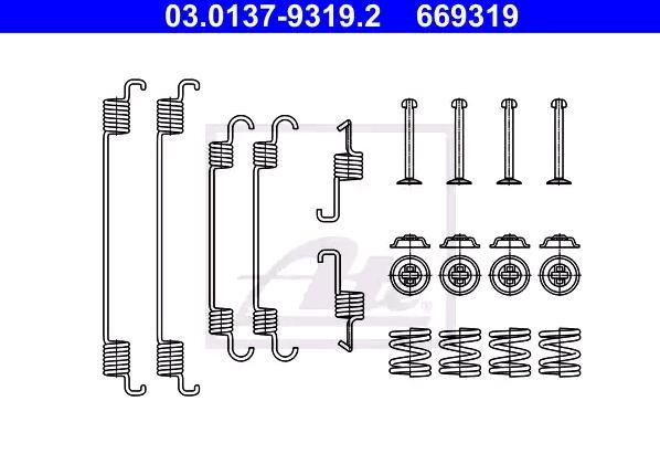 ATE Zubehörsatz, Bremsbacken FIAT,SUZUKI 03.0137-9319.2 von ATE