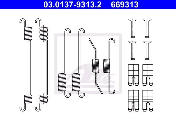 ATE Zubehörsatz, Bremsbacken FORD 03.0137-9313.2 1691032,2413298,BV612A225AA KTL1TC2A225AA von ATE