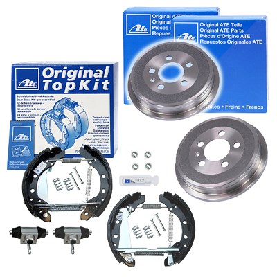 Ate 2x Bremstrommel+Bremsbackensatz TopKit Hinten für Audi von ATE