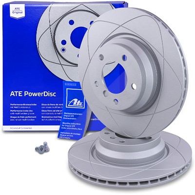 Ate 2x POWERDISC Bremsscheibe belüftet vorne für BMW von ATE