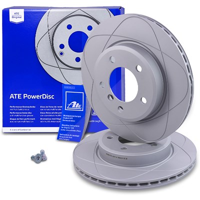 Ate 2x Power Disc Bremsscheibe Vorne Belüftet [Hersteller-Nr. 24.0322-0160.1] für BMW von ATE