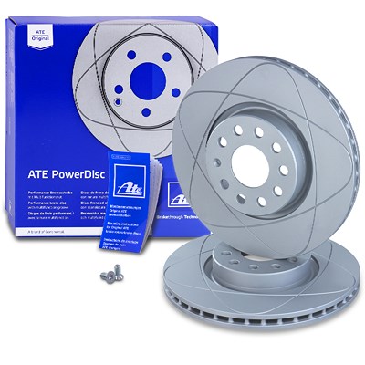 Ate 2x Power Disc Bremsscheibe Vorne Belüftet [Hersteller-Nr. 24.0325-0158.1] für Audi, Seat, Skoda, VW von ATE