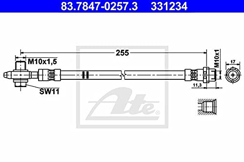 Ate 83.7847-0257.3 BREMSSCHLAUCH HR von ATE