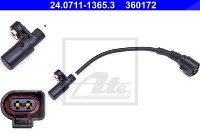 Ate ABS Sensor Hinterachse [Hersteller-Nr. 24.0711-1365.3] für Audi, Seat, Skoda, VW von ATE