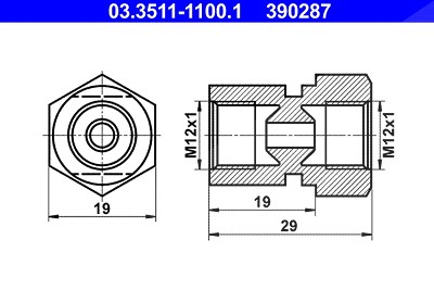 Ate Adapter, Bremsleitung [Hersteller-Nr. 03.3511-1100.1] von ATE