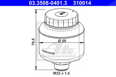 Ate Ausgleichsbehälter, Bremsflüssigkeit [Hersteller-Nr. 03.3508-0401.3] für Mercedes-Benz von ATE