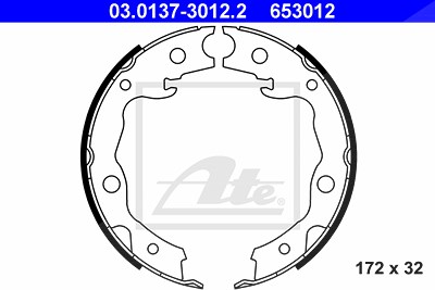 Ate Bremsbackensatz, Feststellbremse [Hersteller-Nr. 03.0137-3012.2] für Nissan, Renault, Toyota von ATE