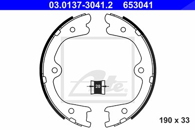 Ate Bremsbackensatz, Feststellbremse [Hersteller-Nr. 03.0137-3041.2] für Infiniti, Nissan von ATE