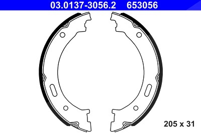 Ate Bremsbackensatz, Feststellbremse [Hersteller-Nr. 03.0137-3056.2] für Jeep von ATE