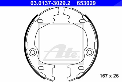 Ate Bremsbackensatz, Feststellbremse [Hersteller-Nr. 03.0137-3029.2] für Hyundai, Kia von ATE