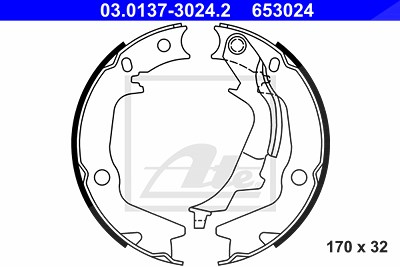 Ate Bremsbackensatz, Feststellbremse [Hersteller-Nr. 03.0137-3024.2] für Hyundai, Kia von ATE