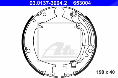 Ate Bremsbackensatz, Feststellbremse [Hersteller-Nr. 03.0137-3004.2] für Hyundai, Kia von ATE