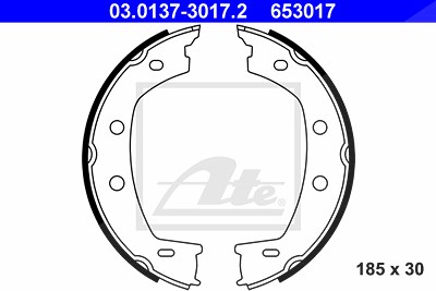 Ate Bremsbackensatz, Feststellbremse [Hersteller-Nr. 03.0137-3017.2] für Land Rover von ATE