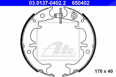 Ate Bremsbackensatz, Feststellbremse [Hersteller-Nr. 03.0137-0402.2] für Lexus, Toyota von ATE