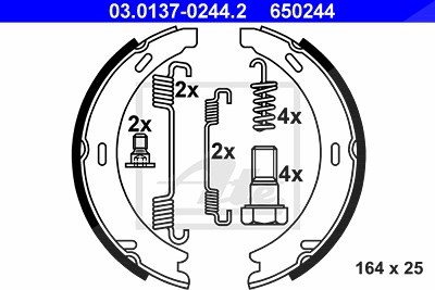 Ate Bremsbackensatz, Feststellbremse [Hersteller-Nr. 03.0137-0244.2] für Mercedes-Benz von ATE