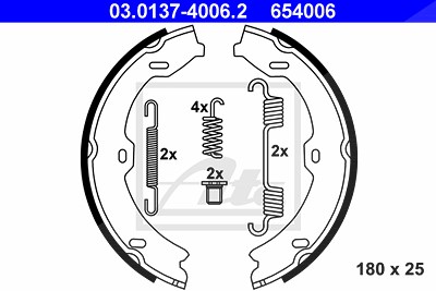 Ate Bremsbackensatz, Feststellbremse [Hersteller-Nr. 03.0137-4006.2] für Mercedes-Benz von ATE