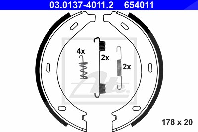 Ate Bremsbackensatz, Feststellbremse [Hersteller-Nr. 03.0137-4011.2] für Mercedes-Benz von ATE