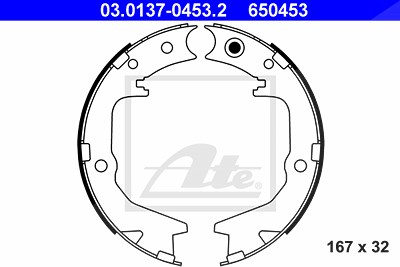 Ate Bremsbackensatz, Feststellbremse [Hersteller-Nr. 03.0137-0453.2] für Mitsubishi von ATE