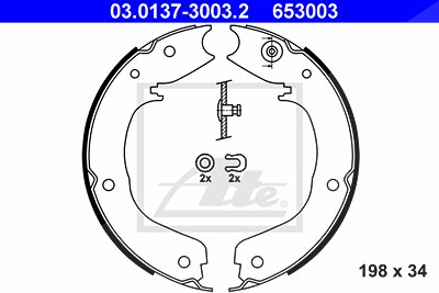 Ate Bremsbackensatz, Feststellbremse [Hersteller-Nr. 03.0137-3003.2] für Mitsubishi von ATE