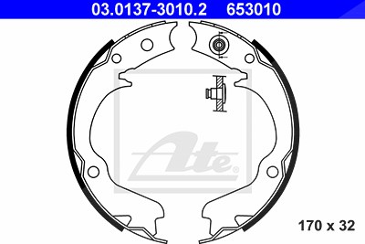 Ate Bremsbackensatz, Feststellbremse [Hersteller-Nr. 03.0137-3010.2] für Subaru von ATE