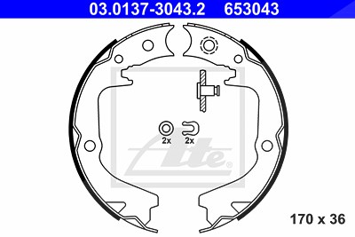 Ate Bremsbackensatz, Feststellbremse [Hersteller-Nr. 03.0137-3043.2] für Subaru von ATE