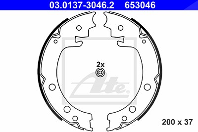 Ate Bremsbackensatz, Feststellbremse [Hersteller-Nr. 03.0137-3046.2] für Suzuki von ATE