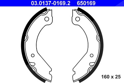 Ate Bremsbackensatz, Feststellbremse [Hersteller-Nr. 03.0137-0169.2] für Volvo von ATE