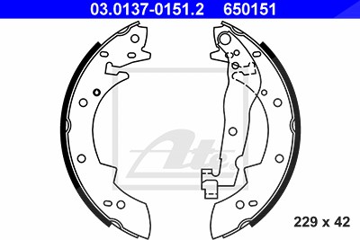 Ate Bremsbackensatz [Hersteller-Nr. 03.0137-0151.2] für BMW, Renault von ATE