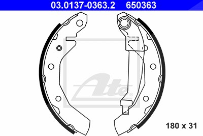 Ate Bremsbackensatz [Hersteller-Nr. 03.0137-0363.2] für Chevrolet, Gm Korea von ATE