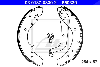 Ate Bremsbackensatz [Hersteller-Nr. 03.0137-0330.2] für Citroën, Fiat, Opel, Peugeot, Renault von ATE