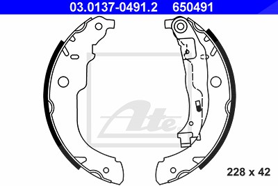 Ate Bremsbackensatz [Hersteller-Nr. 03.0137-0491.2] für Citroën, Ds, Peugeot von ATE